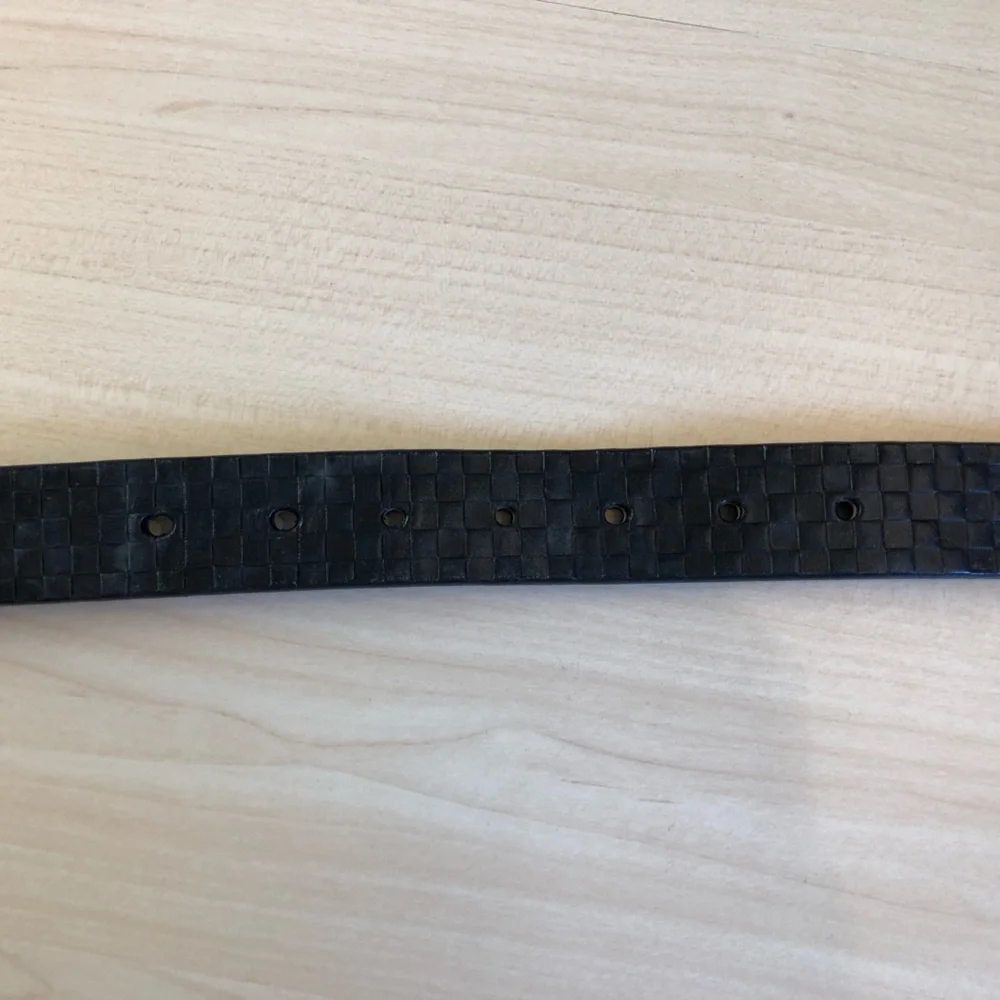 NWT Mackenzie-Childs Embossed Real Bridle Leather Blk Dog Collar (Size:Large)